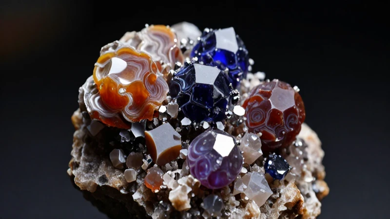 Cristales vibrantes en primer plano, impactante y elegante