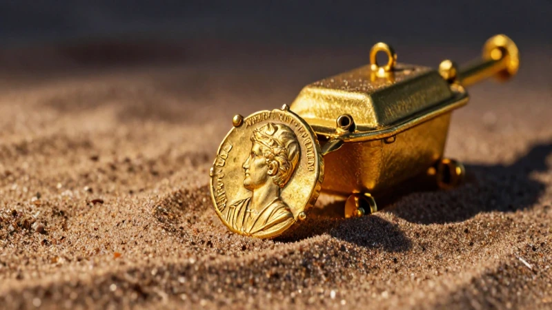 Una moneda romana brilla en la arena