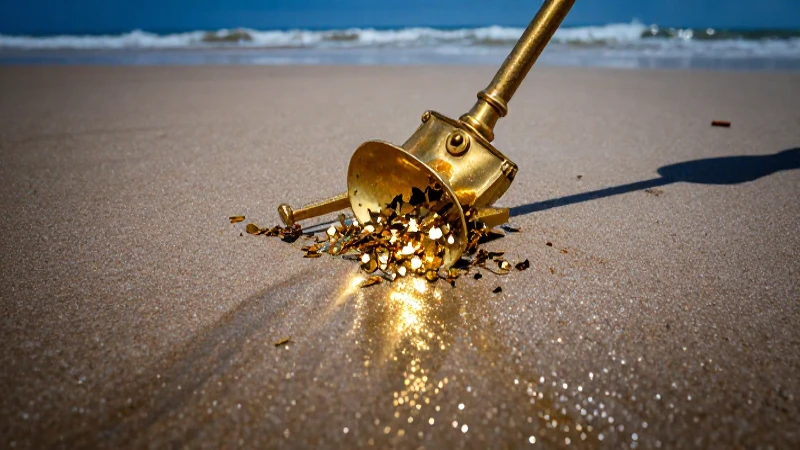 Detecta oro brillante bajo la arena