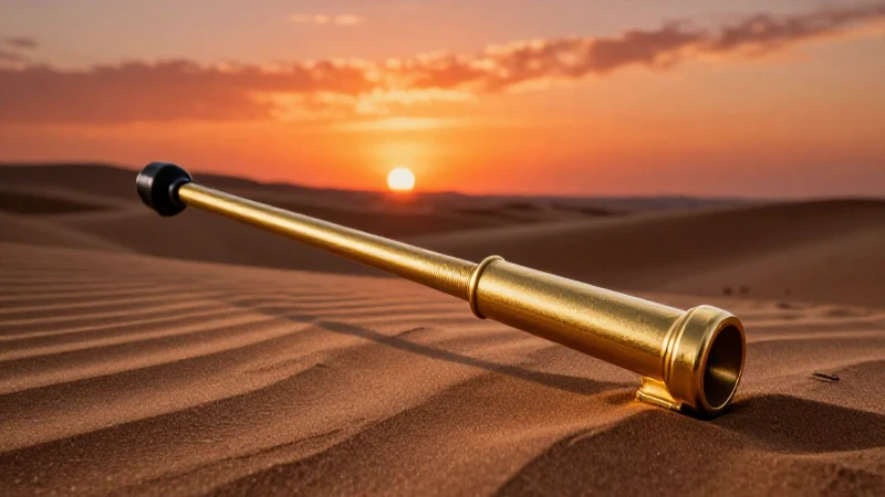 Atardecer dramático en el desierto y metal detector