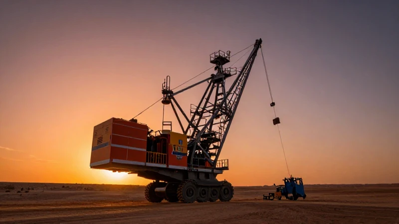 Fotografía dramática: minería al atardecer desértico