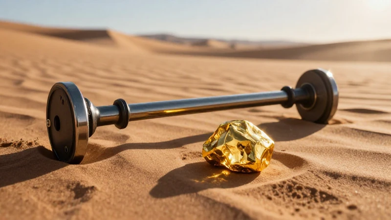 Tesoro en el desierto bajo luz cinematográfica