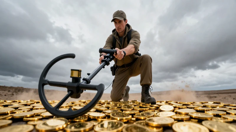 Buscador de tesoros encuentra monedas doradas espectaculares