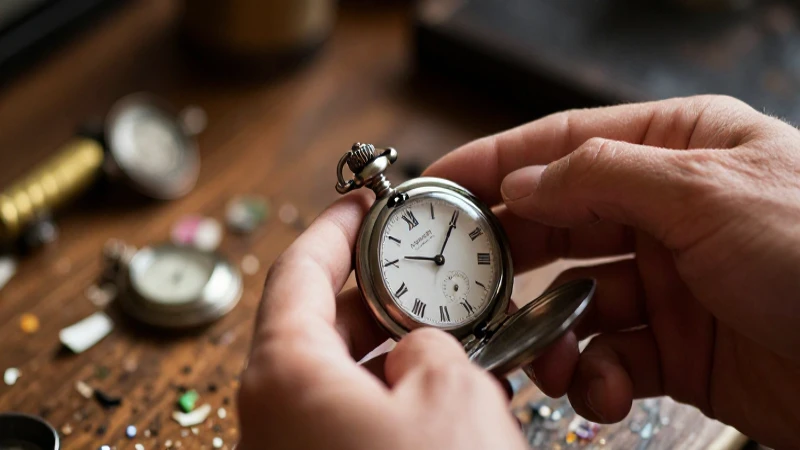 Manos inspeccionan reloj antiguo entre escombros