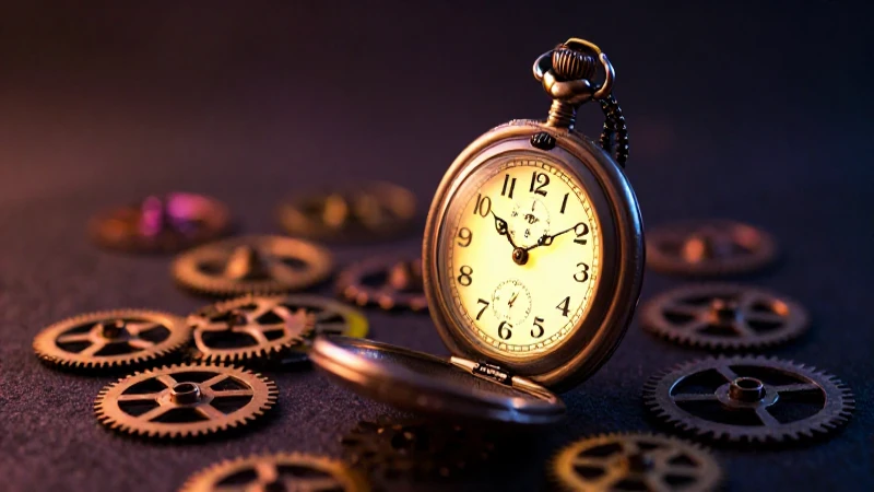Reloj antiguo brilla en luz dramática