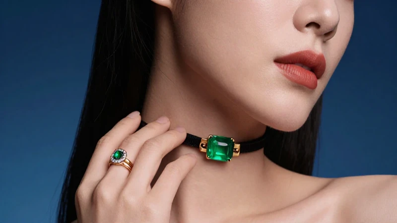Retrato dramático y elegante con joyería oculta
