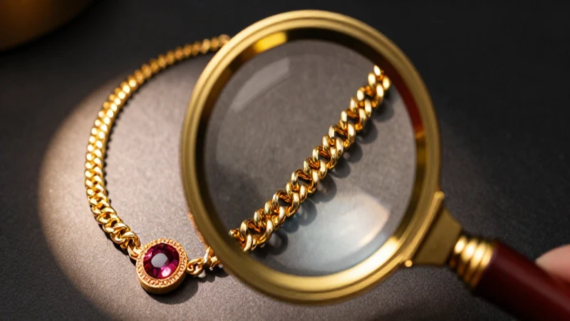 Collar antiguo en oro, detalle resaltado brillantemente