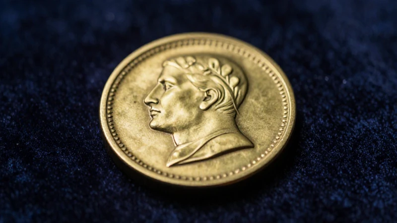 Moneda antigua resalta en luz dorada
