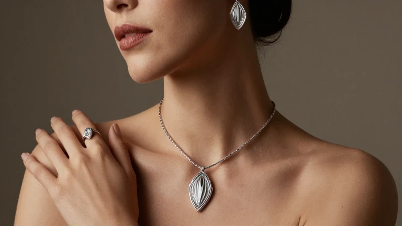 Joyas plateadas elegantes con estética lujosa y cinematográfica