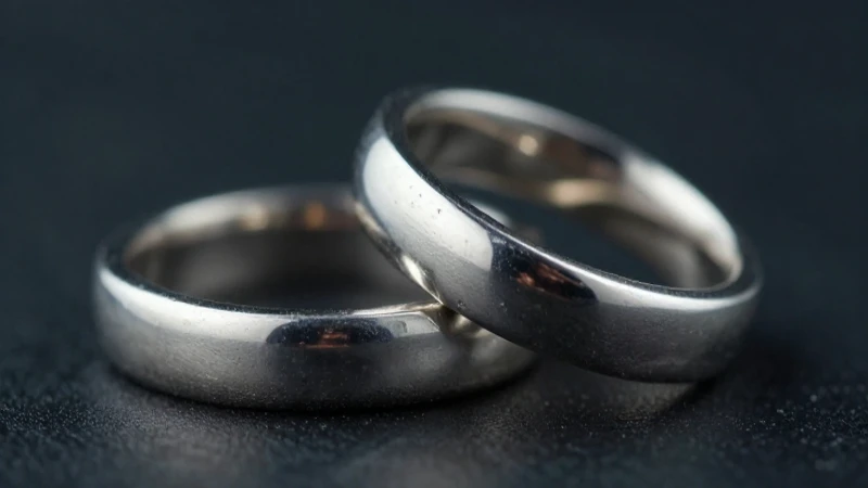 Anillos plateados apilados, imagen nítida y dramática