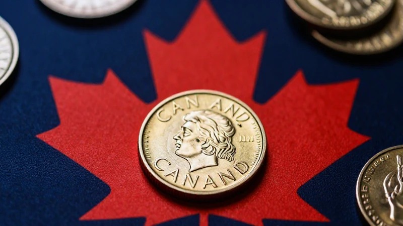 Monedas canadienses con luz dramática y detalle