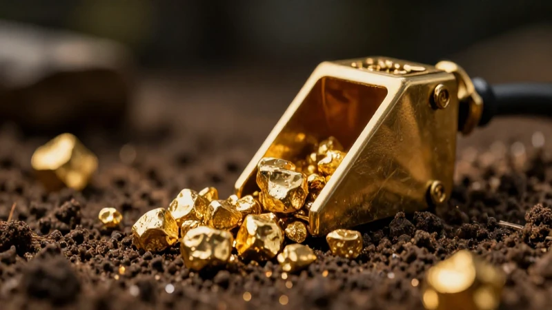 Oro brillante hallado en la tierra