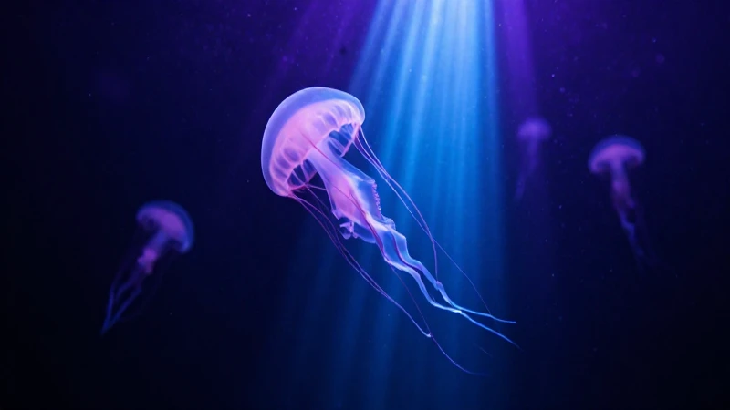 Fosa marina bioluminiscente, luz cinematográfica vibrante