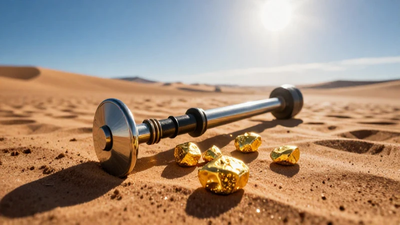 Tesoro dorado resplandece en el desierto árido