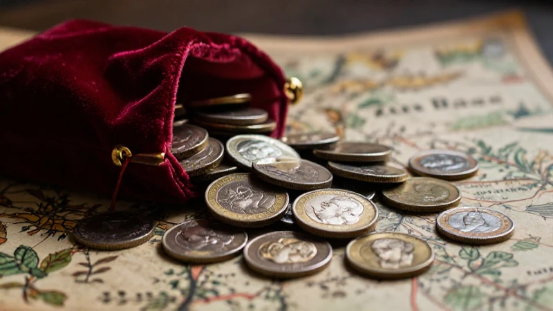 Monedas coloniales antiguas en primer plano detallado