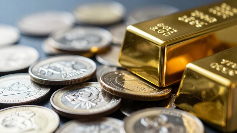 Monedas y lingotes brillan en estudio