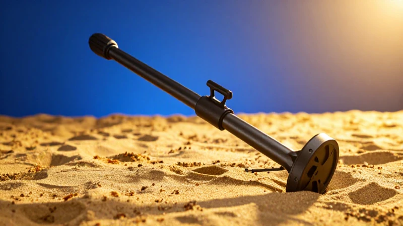 Detectores de metal en una playa dorada