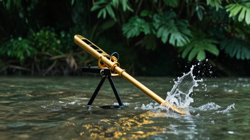 Detecta oro en agua clara y vibrante