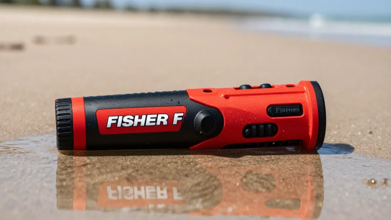 Detector subacuático en playa con gran detalle