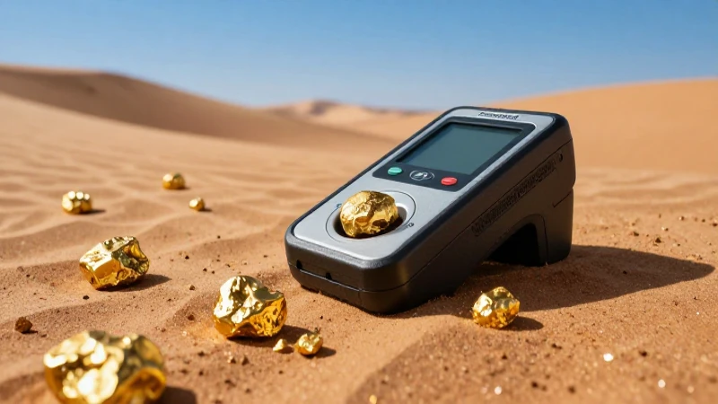 Detecta pepitas de oro en el desierto