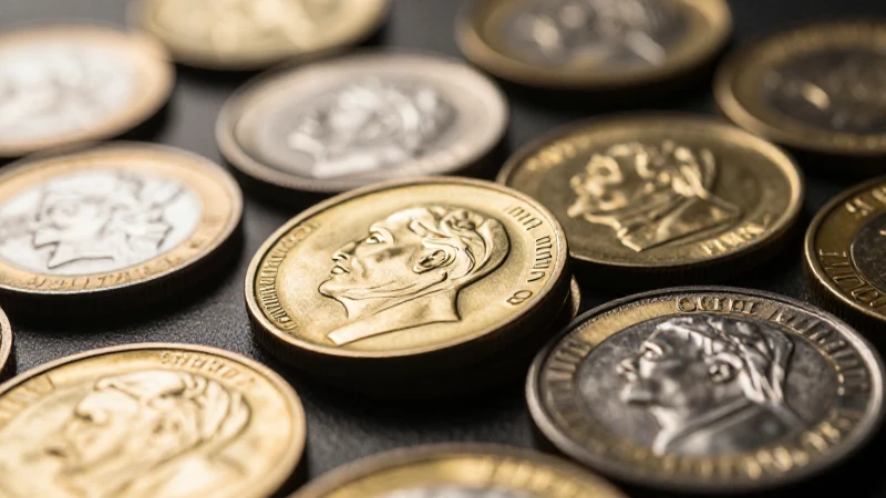 Monedas centenarias brillan con iluminación dramática