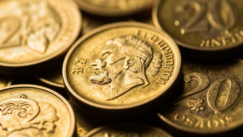 Monedas mexicanas antiguas brillan en primer plano