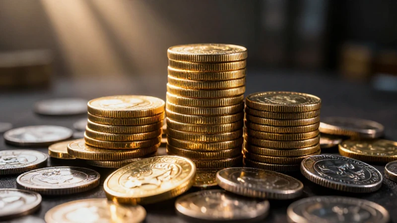 Monedas doradas y plateadas en render fotográfico