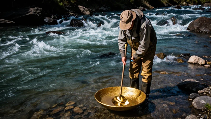 Prosperista busca oro en río espectacular