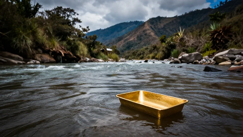 Buscando oro en río colombiano espectacular