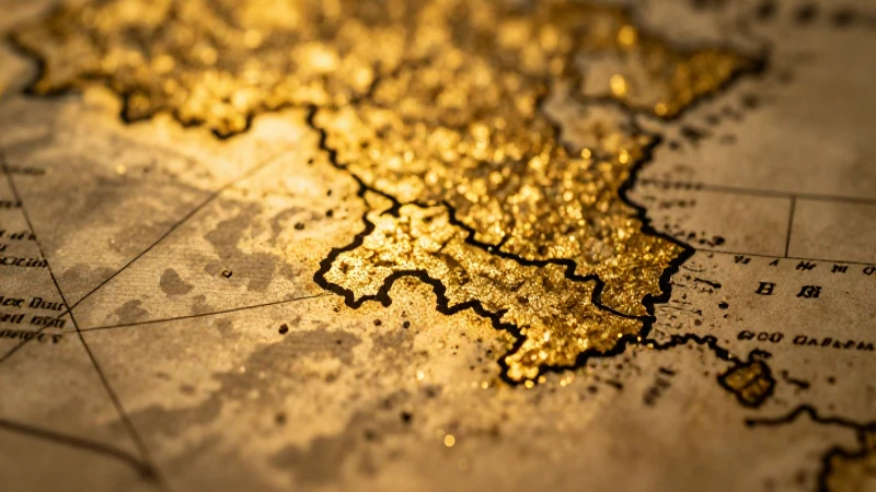 Mapa antiguo con oro y luz dramática