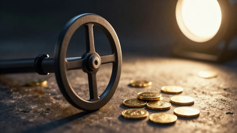 Monedas de oro brillan bajo luz cinematográfica