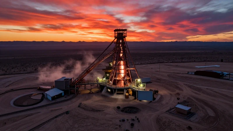 Desierto de Sonora: mina de cobre al atardecer