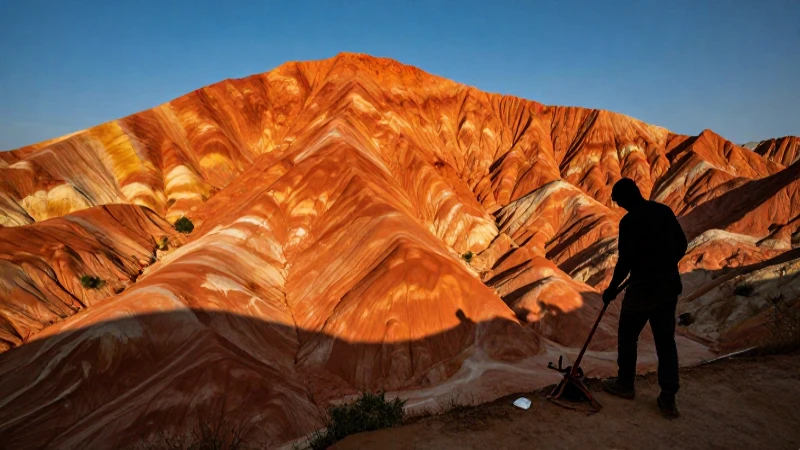 Mina minera espectacular, naranja y cinematográfica