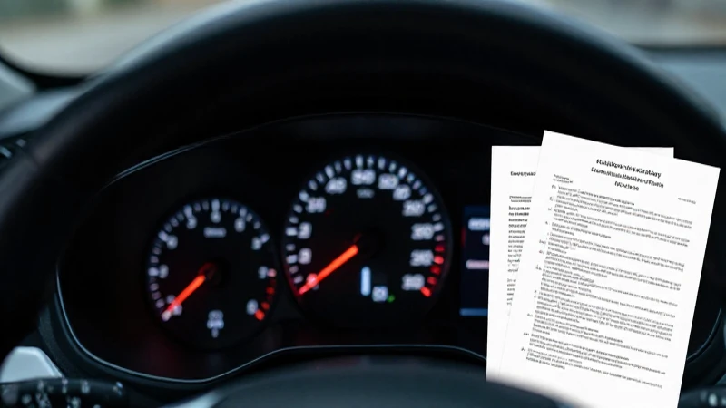 Coche moderno con documentos y efecto cinematográfico