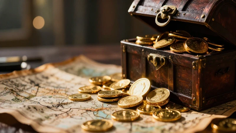 Cofre dorado con mapa en imagen impactante