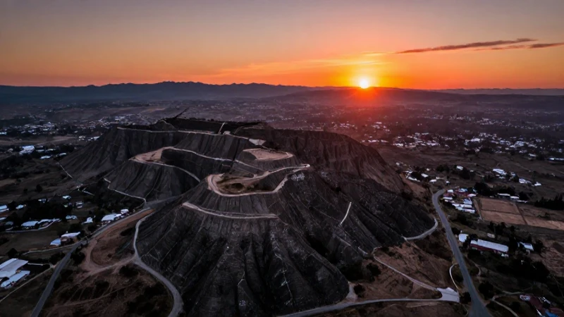 Principales minerales exportados por México y su impacto 3 Paisaje minero mexicano al atardecer cinematográfico