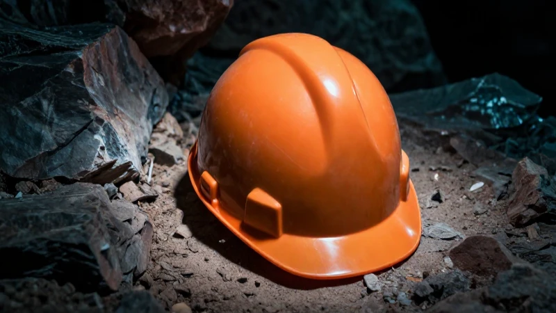 Cuáles son los riesgos a los que se enfrentan los mineros en su trabajo 3 Casco minero en primer plano, foco dramático