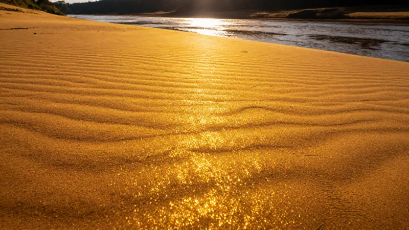 Río dorado con detalles fotorealistas y vibrantes