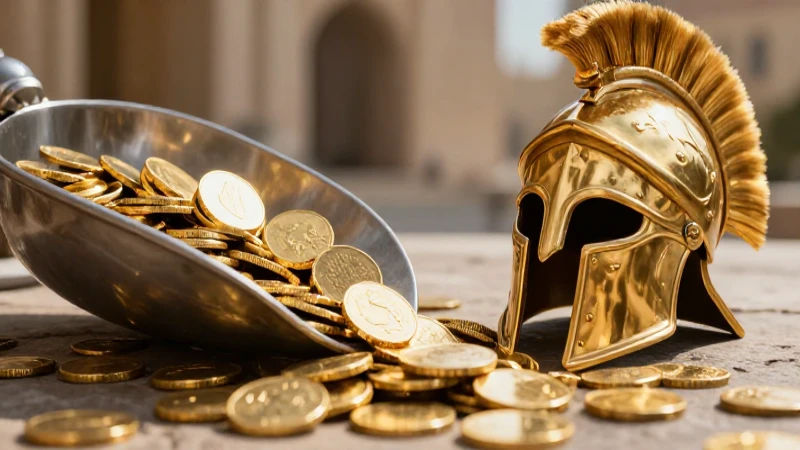 Monedas romanas antiguas brillan en luz dorada