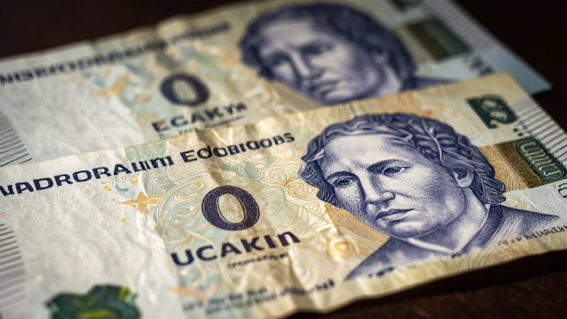 Billetes ecuatorianos en primer plano impactantes