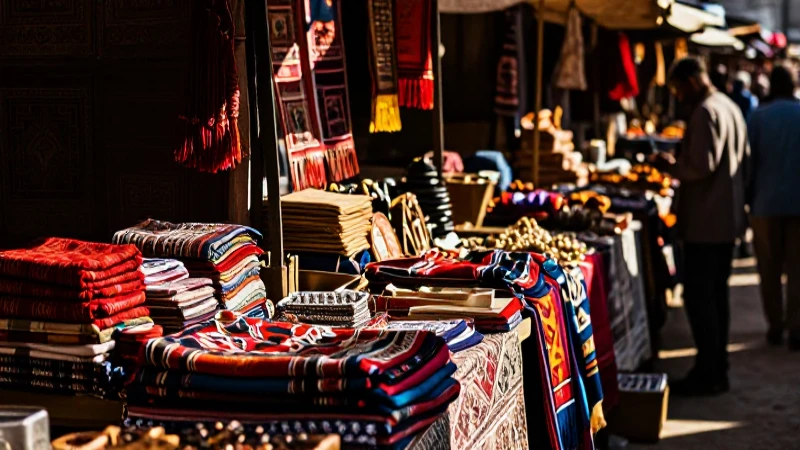 Mercado antiguo vibrante y visualmente impactante