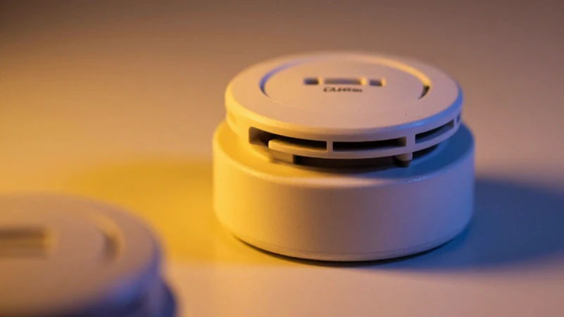 Detector de humo con iluminación dramática y vibrante