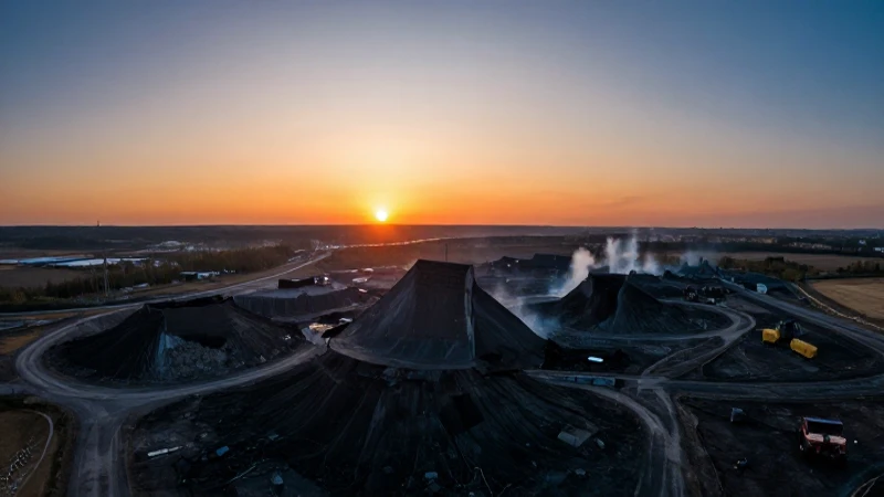 Impresionante paisaje minero al atardecer cinematográfico