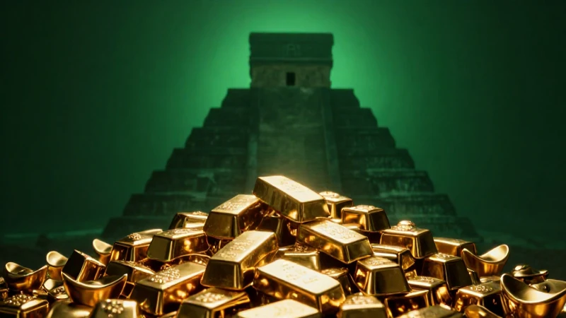 Pirámide Maya en verde, renderizado fotorealista