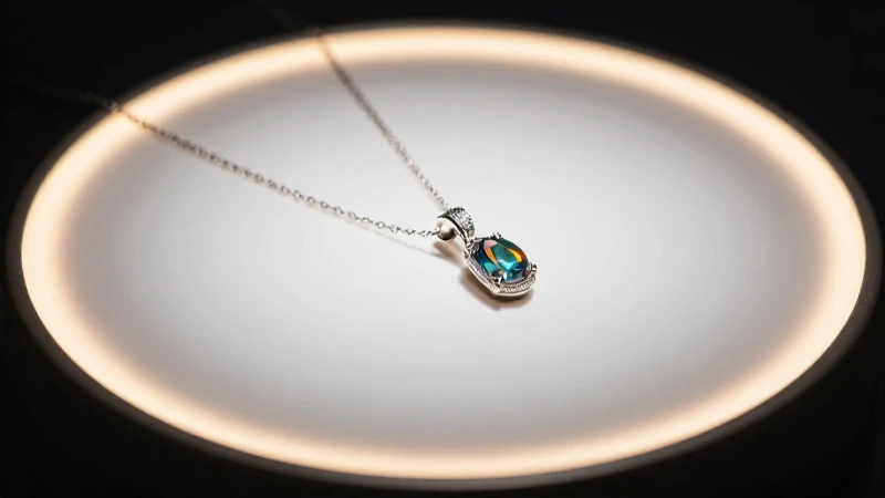 Joyería plateada destacada con iluminación cinematográfica