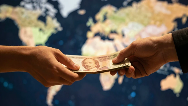 Dinero intercambiándose en primer plano con dramatismo
