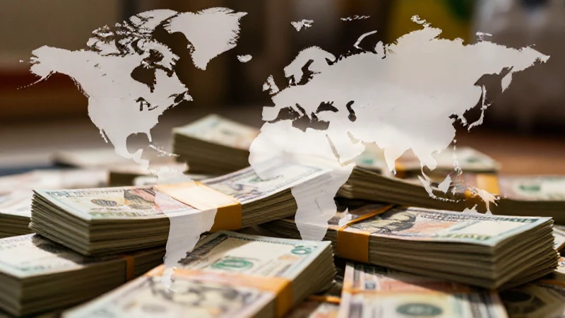 Dinero vibrante en mapa con luz cinematográfica