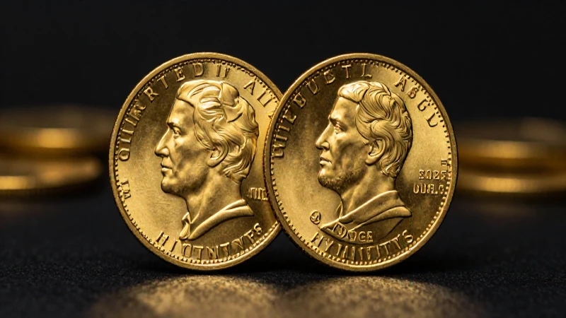 Monedas doradas destacan con elegante iluminación