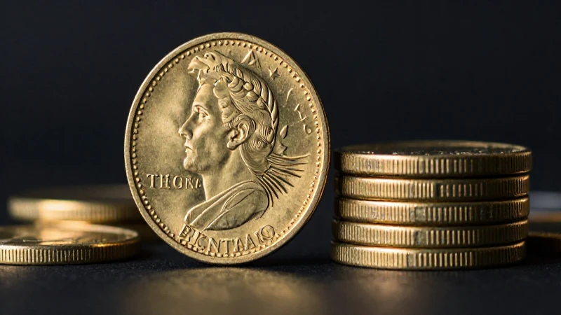 Monedas doradas destacadas en iluminación cinematográfica