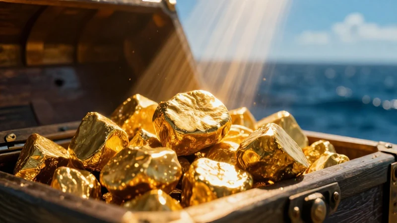 la cantidad de oro en el mar: ¿Cuánto se ha encontrado hasta ahora? 2 Oro desbordando en una escena cinematográfica impactante